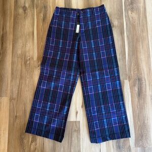 The Kit Plaid Wide Leg Cropped Trousers Size 8 Tailored NWT